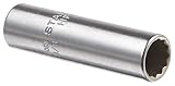 Stahlwille 40ADL-3/8 Steel Bi-Hex Extra Deep Socket, 1/4' Drive, 12 Points, 3/8' Diameter, 50mm Leng