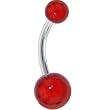 Red MIRACLE BALL Belly Button Ring