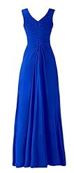 V-neck Pleated  Chiffon Evening Dress/Bridesmaid Dress/Mother-of-the-Bride Dress/Prom Dress/Party Dress  With Ruffles