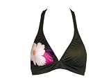 Radio Fiji Taupe Halter Swimsuit-top w/White Flower