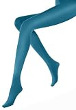 Gabriella Blickdichte Strumpfhosen Bunt Feinstrumpfhose Microfaser 40 DEN (M (36-40), Türkis)