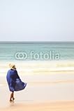 IMAGE OF Wallmonkeys Peel and Stick Wall Decals - Blue Draped Woman at the Beach - 36