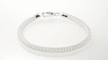 Italian Sterling Silver Tessuto Rado Style Bracelet