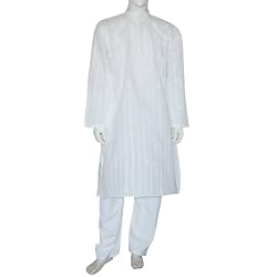 Kurta Pajama Men Cotton Embroidered Clothing Size L Chest : 44 inches