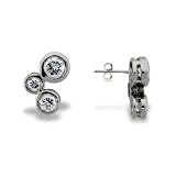Eve's Addiction Sterling Silver Bubbles Stud Earrings