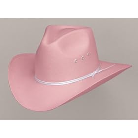 Pink Pinch-Front Straw Cowboy/Cowgirl Hat