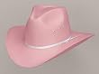 Pink Pinch-Front Straw Cowboy/Cowgirl Hat