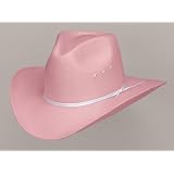 Pink Pinch-Front Straw Cowboy Cowgirl Hat by Sure-Fit