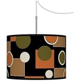 Retro Medley Giclee Glow Swag Style Plug-In Chandelier