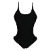 Zelura Sexy-Temptation Women's Resort Halter One-Piece Bikini Black Small