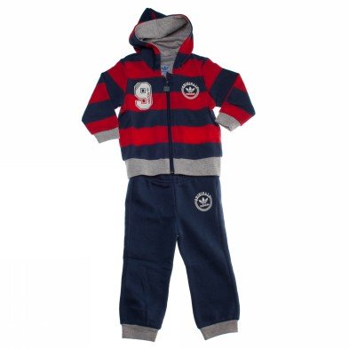 Adidas Kinder Trainingsanzug I S Rugby Fleece, top:solid blue f11-Light scarlet bottom :so Preisvergleich