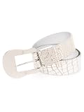 GUESS Croc Belt with Oversize Buckle