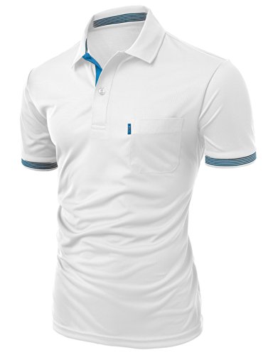 Xpril Men's Cool Max Fabric Sporty Design 2 Tone Collar T-Shirt