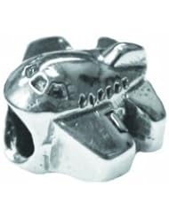 Sterling Silver Airplane Zable Bead Charm bz1770