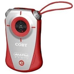 COBY CX-71 RED Mini AM/FM Pocket Radio with Hand Strap