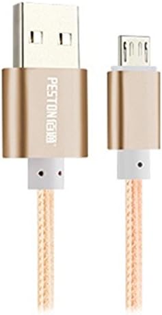 USB Cable, 3.0 feet(1 m) Reversible USB 2.0 A Male to Micro USB Male Cable Braided, Quick Charge and High Speed Data Sync for Android, Samsung, HTC, Motorola, Nokia and More(Gold)