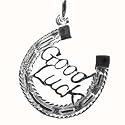 Sterling Silver Solid Charm Horseshoe with Good luck