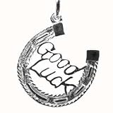 British Jewellery Workshops Silver 16x16mm solid Horseshoe with Good luck charm