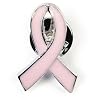12 PINK RIBBON LAPEL Pins/1" Metal BREAST CANCER AWARENESS/OCTOBER Fundraising/DOZEN