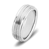 14k White Gold Men's Wedding Band, 7mm