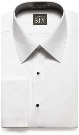 Will Slim Fit Plain Front Tuxedo Shirt By After Six from Dessy Group - White - Size 17/36-37