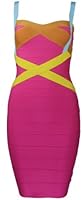 Shownice Women Ladies Rayon Bandage Stretch Party Dress