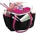 Mackinac Moon Knitting Tote-Black/Pink