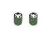 Search : Spider White - Spiderman - Motorcycle Bike Bicycle - Tire Rim Valve Stem Caps - Green