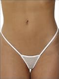 Naughty Net Micro G-String, ONE SIZE, WHITE