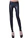 Lotsyle Women's Low Waist Faux Leather Leggings Stretch Pants