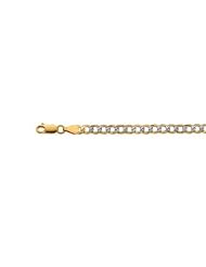 BRI Jewelry Sterling Silver Two Tone Curb Chain - Made in Italy - Nickel Free - 5.0mm