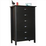 Venture Horizon 6 Drawer Beadboard Chest Black 3077