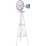 8ft Patriotic Decorative Windmill Red, White & Blue NEW
