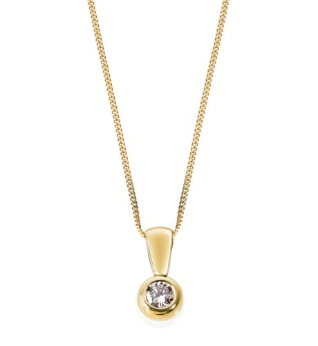 9ct Gold Round Diamond Necklace