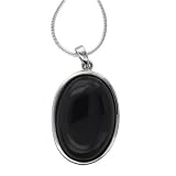 Sterling Silver Faux Onyx Cushion Necklace Pendant