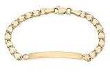Childrens 14K Yellow Gold Byzantine ID Bracelet
