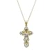 10k Two-Tone Gold Diamond Crucifix Pendant (1/10 cttw, I-J Color, I3 Clarity), 18