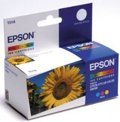 Epson T018 - Print cartridge - 1 x colour (cyan, magenta, yellow) - 300 pages