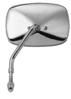 Motorcycle Mirror, Right Side, Short Stem, Chrome