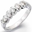 14Kt White Gold Tilt Diamond Wedding Ring