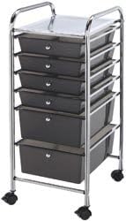 New - Storage Cart w/6 Drawers 13X32X15.5 - Smoke by Blue Hills Studio