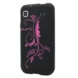 OEM Samsung Silicone Gel Skin for Samsung Captivate i897, Black w/ Pink Gal ....