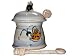 ArtisanStreets Cylindrical Honey Pot with Matching Dipper. Pottery Is Wheel Made, Hand Built Stoneware. Lead-Free, Dishwasher Safe. One of a Kind.