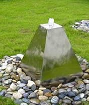 Stainless Steel Outdoor Pyramid Fountain with Pump and Reservoir