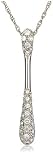 Platinum Overlay Sterling Silver Cubic Zirconia Pave Accent Pendant