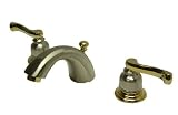 Kingston Brass KB8959FL Royale MiniWidespread Bathroom Sink Faucet - Satin Nickel With Brass Trim
