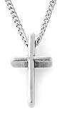 Pewter Medium Basic Cross Pendant by Bob Siemon, 18"