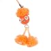 Hand Crafted Cellular Phone Charm - Pom Pom Friend - Orange