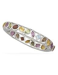 Bangle Bracelet Multi Shape and Stone Hinged Sterling Silver