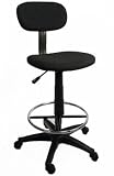 Office / Lab / Classroom Drafting Chair / Adjustable to 28.5 / 360 Footrest & Swivel / Pneumatic Lift / Black